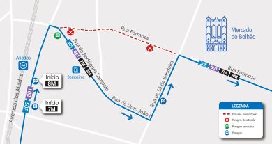Lines 305-801-7M-8M - Route change - Roadworks - R. Formosa - Porto